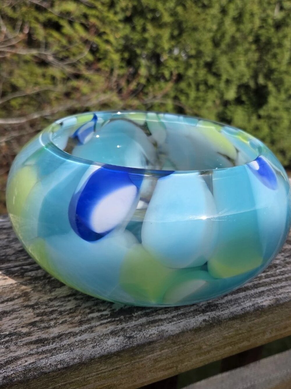 Crystal Hand Blown Art Glass Bowl Vase Poland